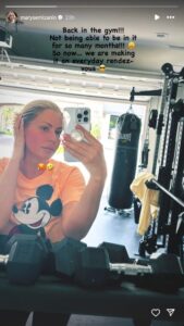Ex-WWE Star Maryse in Workout Gear is "Back in the Gym!!!"