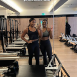 Gabby Morrison in Two-Piece Workout Gear Does Pilates