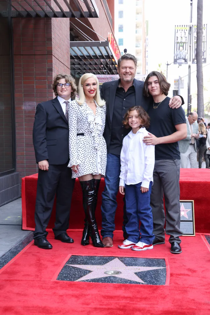 Gwen's kids joined her when she received a star on the Hollywood Walk of Fame