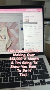 The woman makes £10k a month from her side hustle