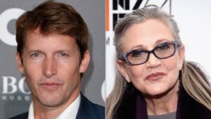 James Blunt and Carrie Fisher.