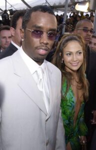 Diddy and Jennifer Lopez arrive 2/23/00 the 42nd annual Grammy Awards.