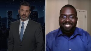 Jimmy Kimmel to "Right in the Butt" Guy: "T-Shirts?"