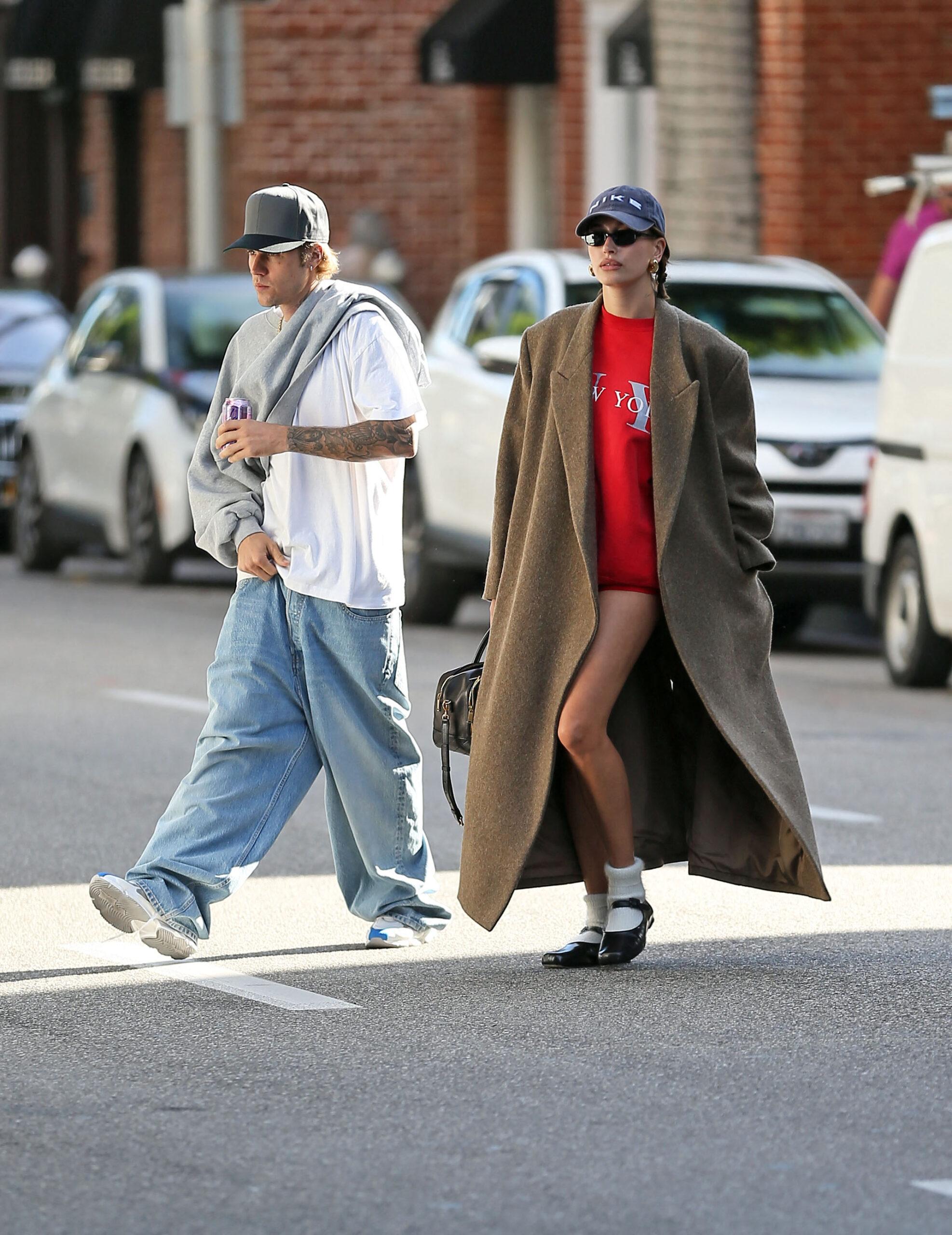 Justin and Hailey Bieber are seen out shopping in Beverly HIlls