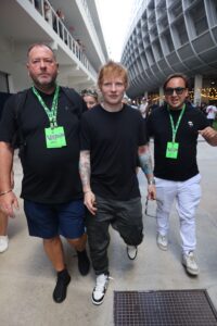Ed Sheeran is among the big names in attendance at the Miami Grand Prix