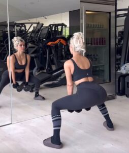Kim Kardashian was seen wearing Yeezy slides during a recent work out
