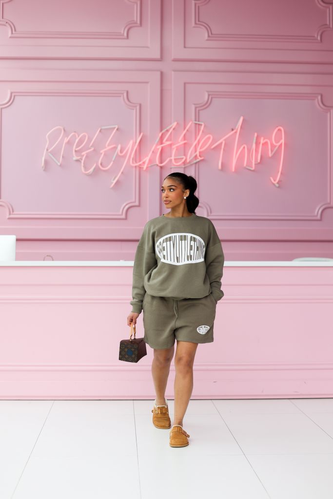 Lori Harvey visits PrettyLittleThing Show Room