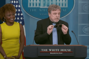 Mark Hamill Leads White House Press Briefing After Meeting President Biden