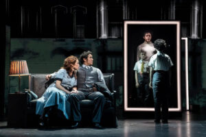 Alison Luff, Adam Jacobs, and Ali Louis Bourzgui in 'The Who's Tommy' on Broadway