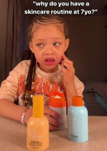 Madisyn is only seven years old, but often finds herself criticised for the skincare products she uses