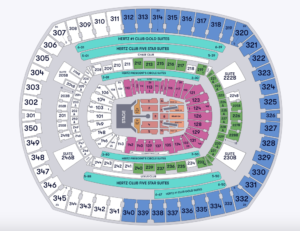 A map of East Rutherford, NJ's MetLife Stadium.