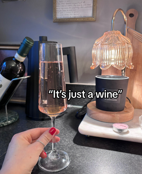 Keen to share her 'fun find' with her followers Kirsty hit back at a commenter for saying 'it's just a wine.'