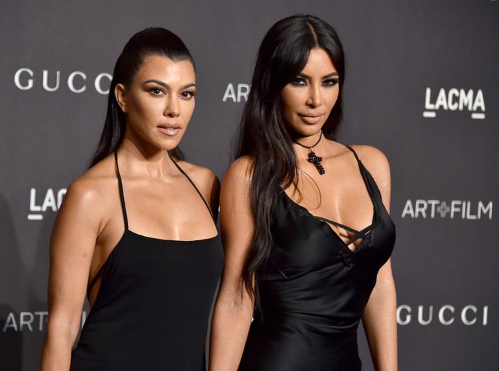 Kourtney and Kim Kardashian arrive at the 2018 LACMA Art+Film Gala in 2018 in Los Angeles. Kourtney apparently did not know a nasty fight between the two was being filmed at the time.