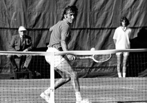 Ilie Nastase plays at the US Open in 1972, when the tournament was held in Forest Hills, Queens.