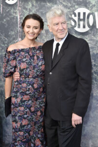 David Lynch and Emily Stofle pictured together at the Twin Peaks: The Return premiere in May 2017