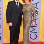 Shelby Blackstock and Reba McEntire at the 50th annual CMA Awards at the Bridgestone Arena in Nashville, Tennessee, on November 2, 2016