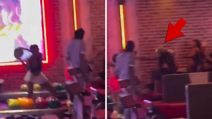 Woman Throws Bowling Ball at Lady's Head During Intense Miami Brawl