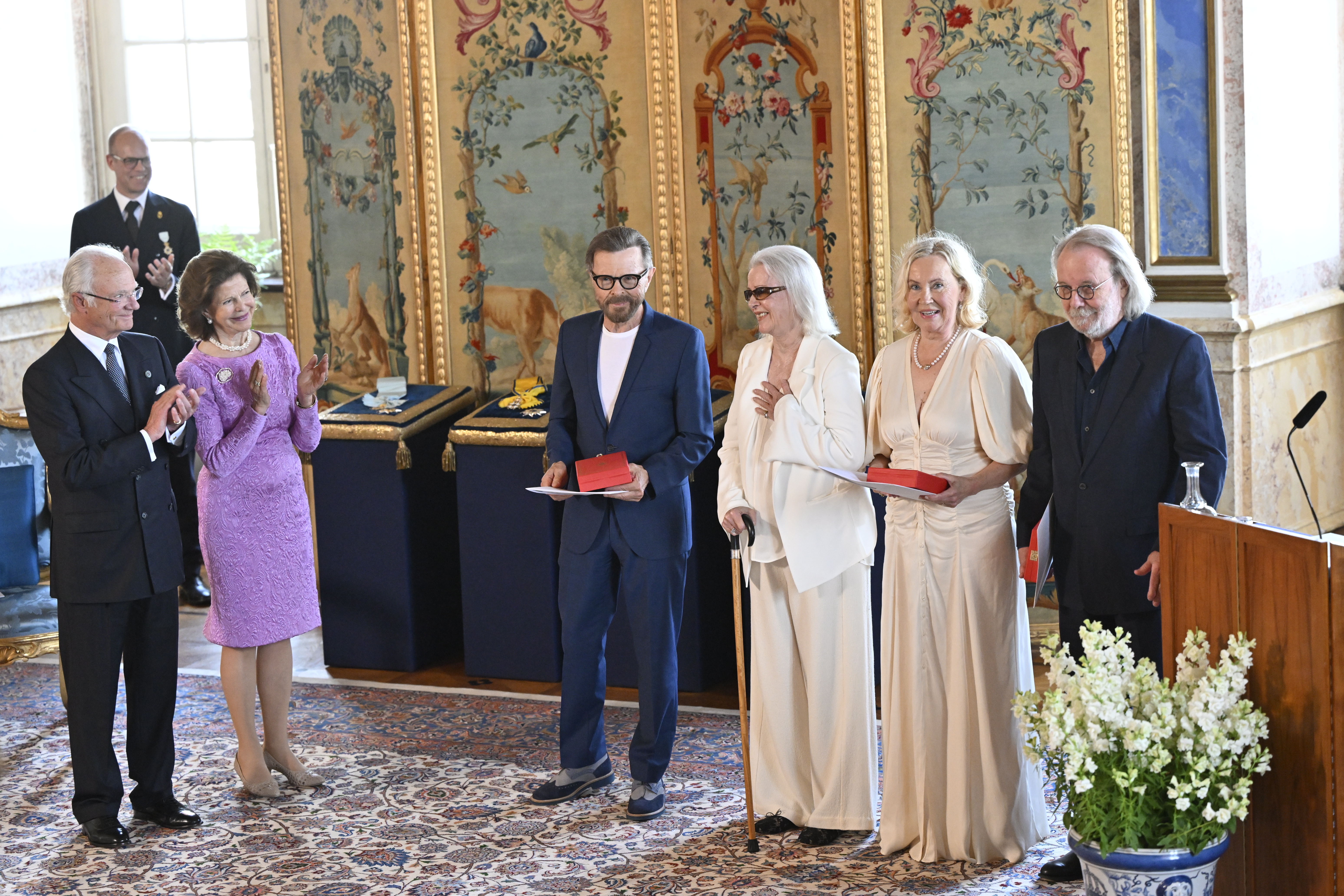 King Carl XIV Gustaf and Queen Silvia presented the group with the Order of the Vasa - an extremely rare award