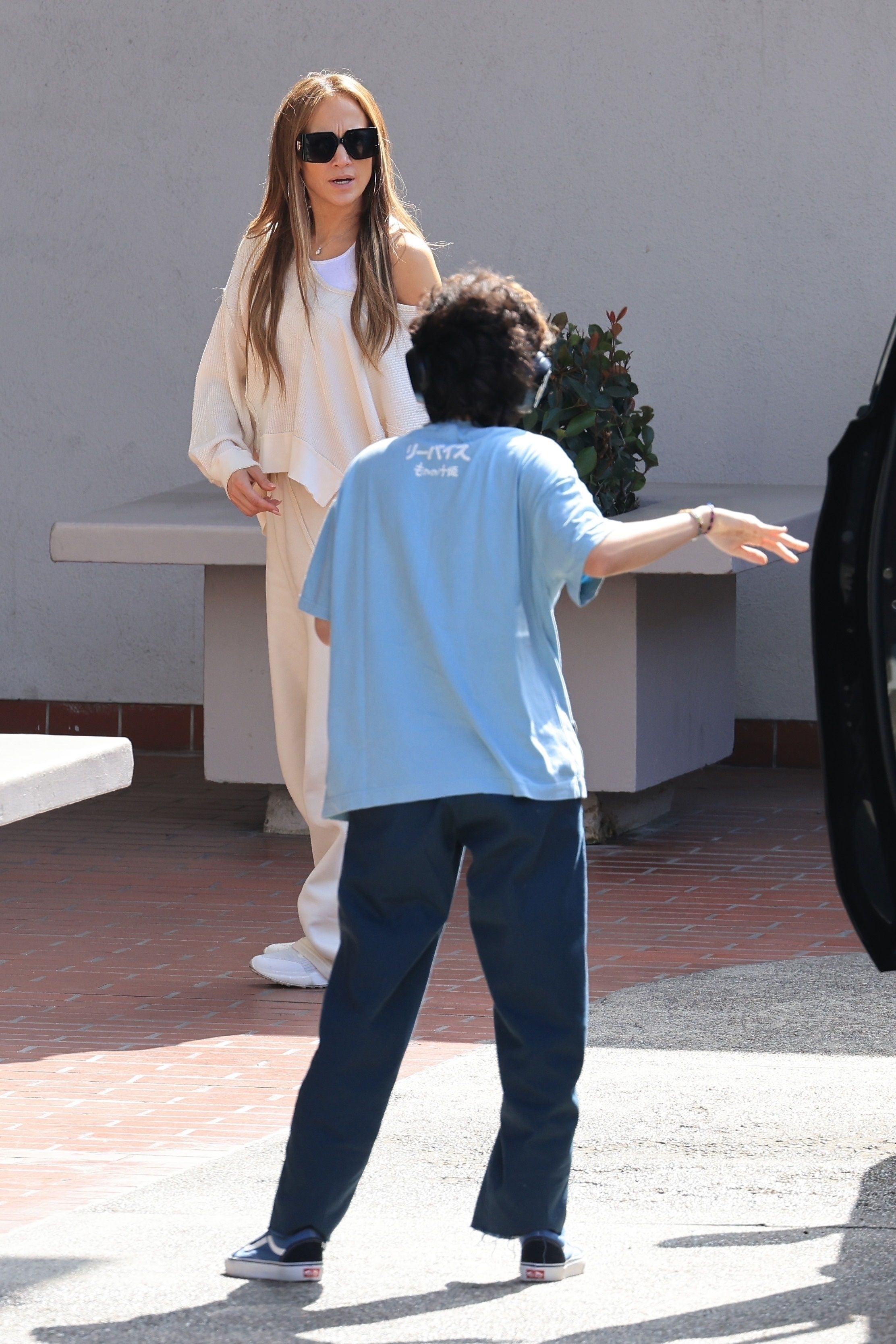 The singer was seen speaking to Emme as the two went around town in casual outfits