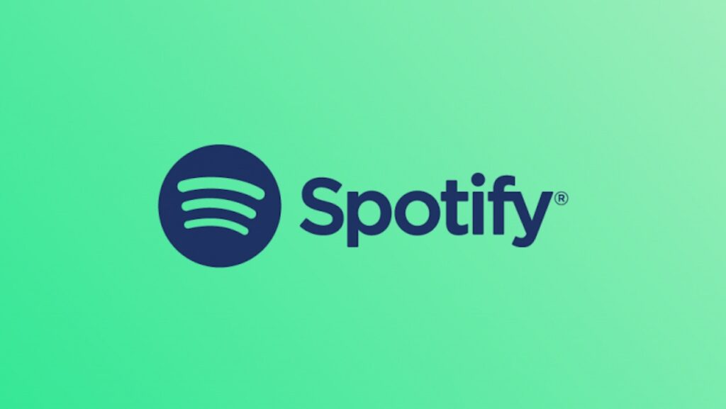 Spotify logo on a teal background.