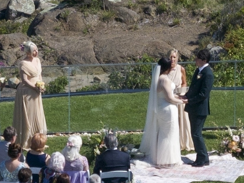 Gaga looked like a proud sister while watching her sibling tie the knot