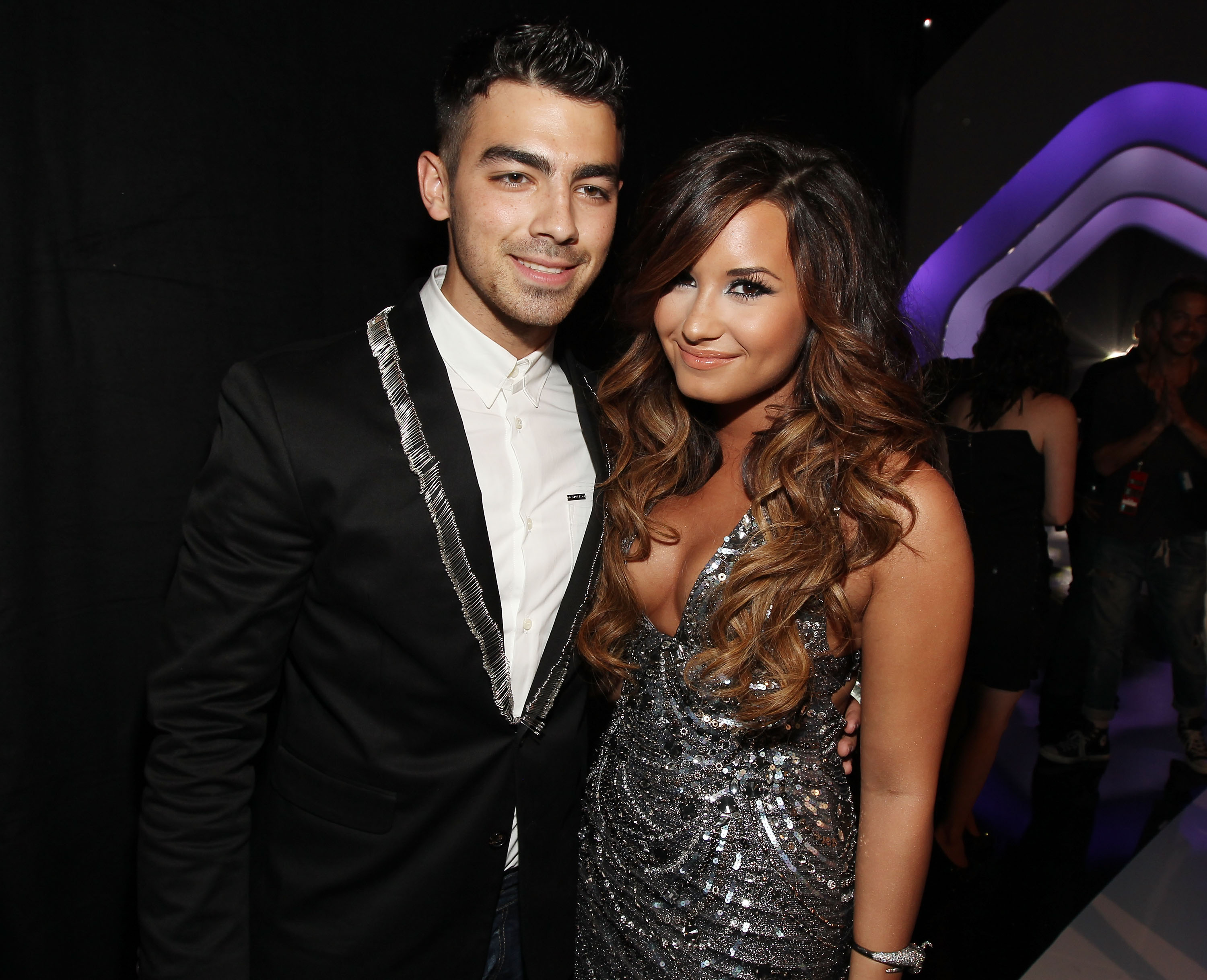 Joe Jonas and Demi Lovato pictured at the 2011 MTV VMAs