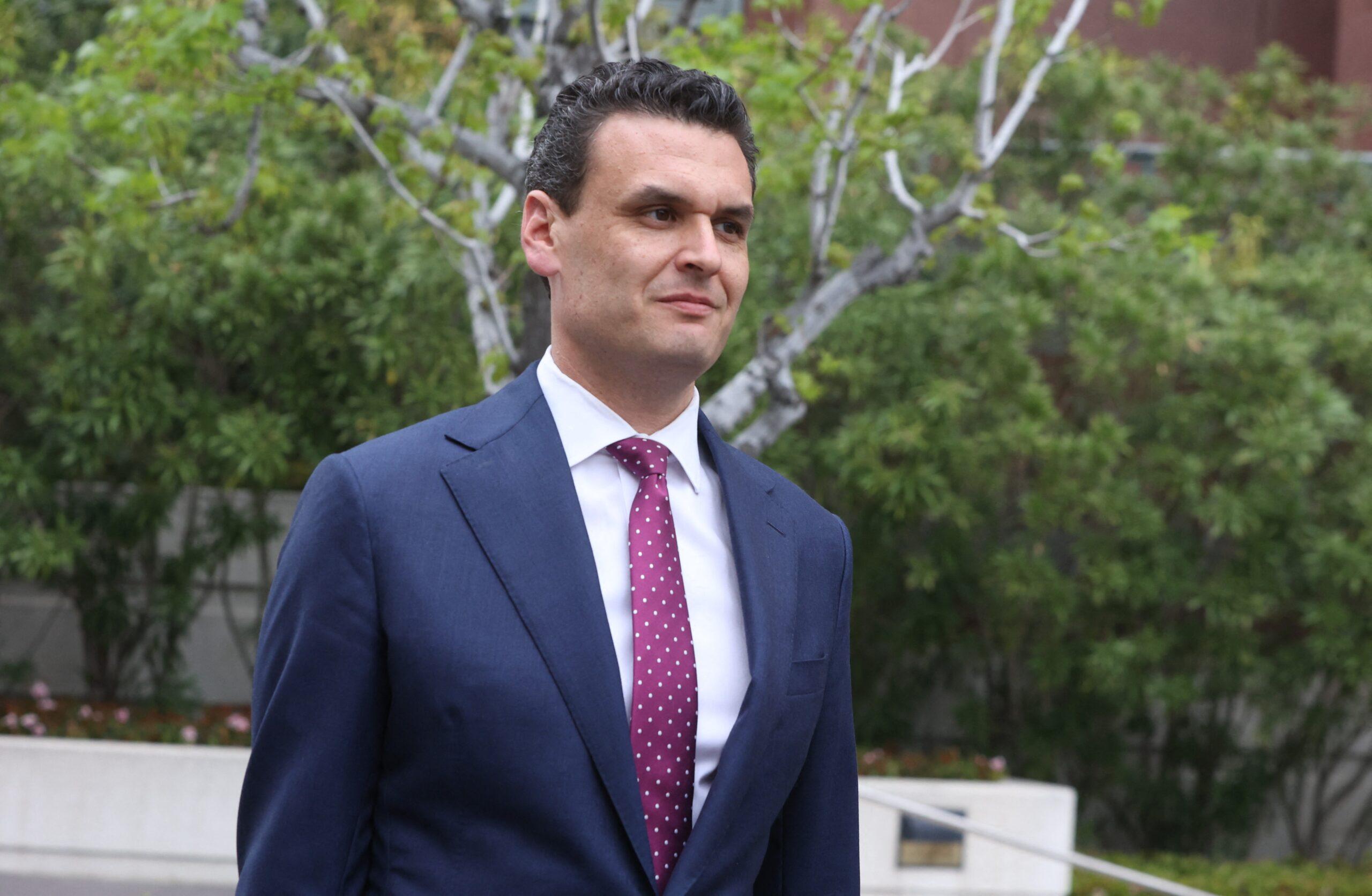 Ippei Mizuhara's attorney Michael Freedman seen outside the court in downtown Los Angeles