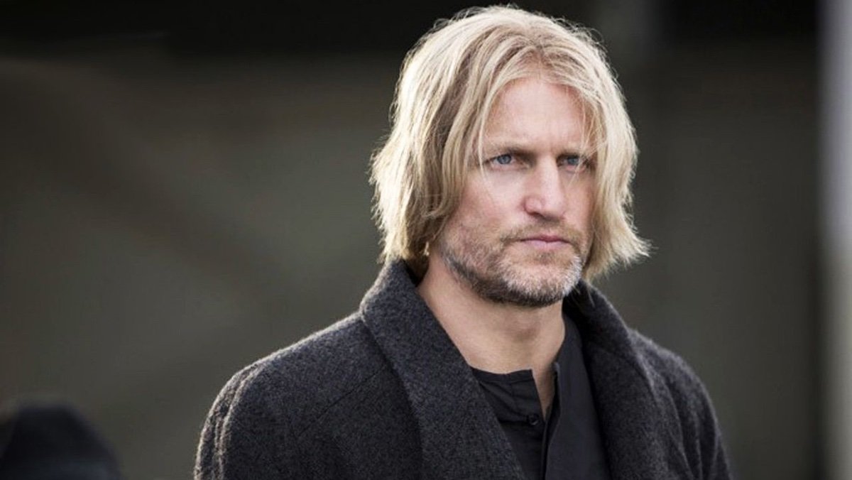 Woody Harrelson looks stern as Haymitch in The Hunger Games
