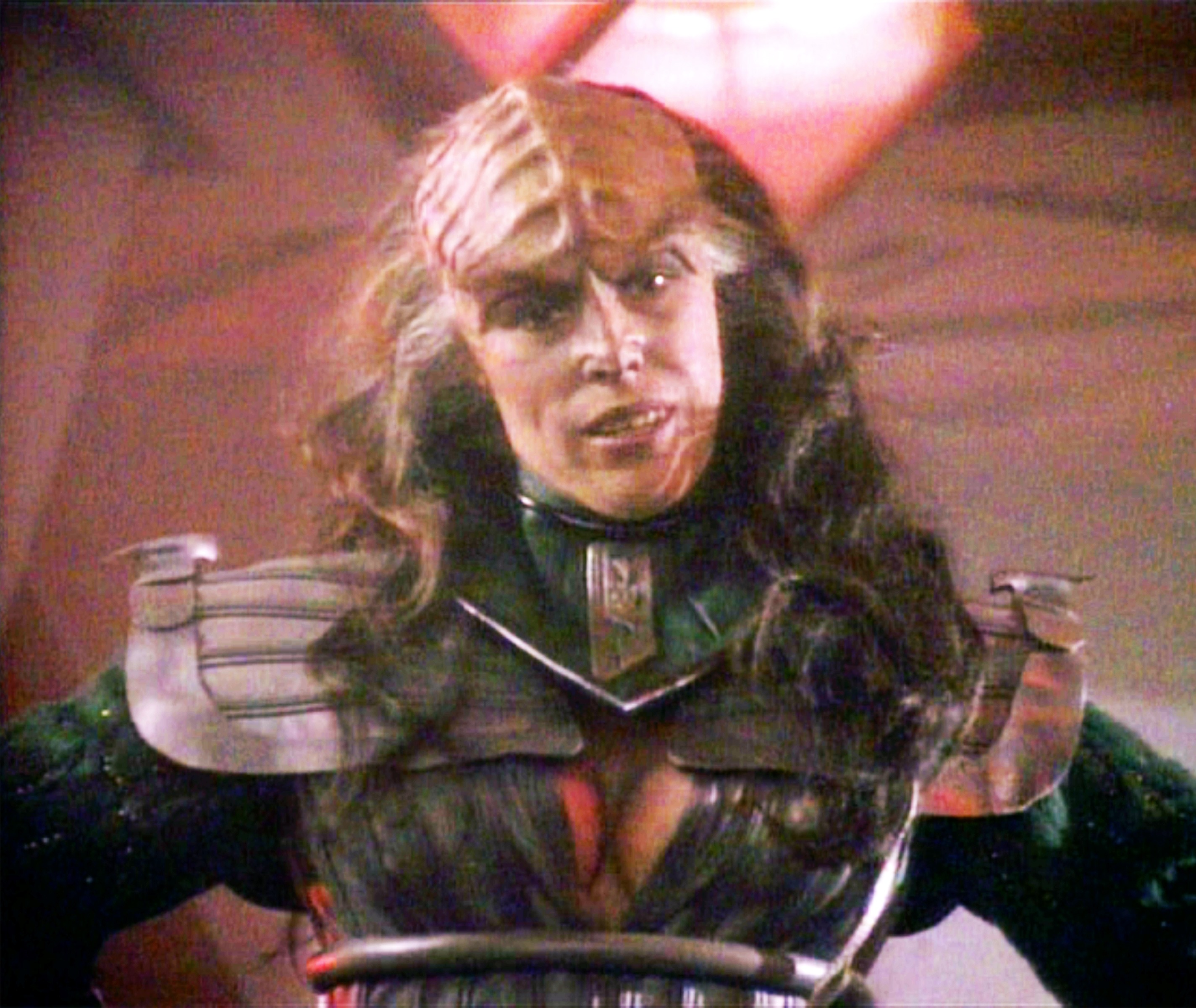 Scarfe was married to Barbara March, a fellow Star Trek actor who played Lursa (pictured)