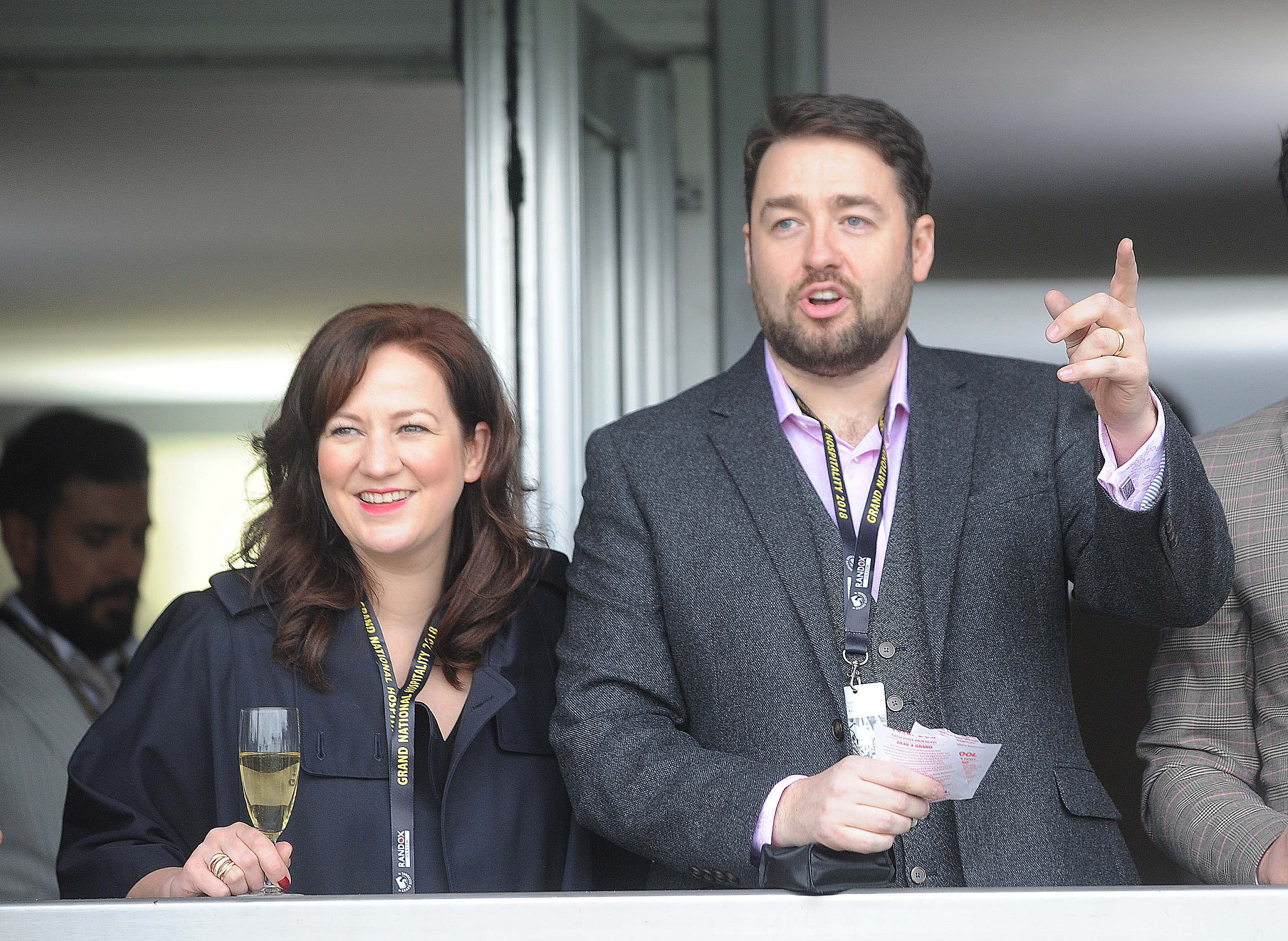  Jason and his wife Lucy enjoying Ladies' Day at Aintree in 2018