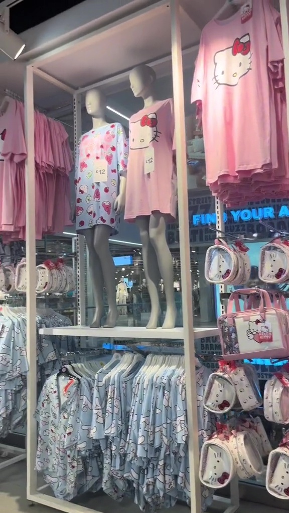 The huge Primark store also has its own Hello Kitty section - complete with café