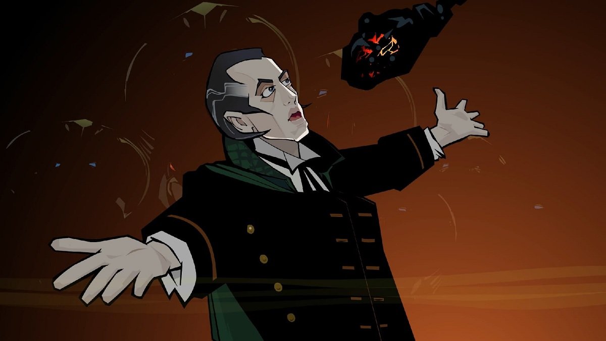 The animated Shalka Doctor, as played by Richard E. Grant, in the 2003 Doctor Who animated serial, Scream of the Shalka.