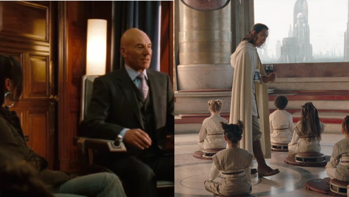 Charles Xavier teaches his students in X2, Master Sol teaches Jedi Younglings in The Acolyte. 