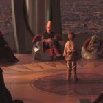 Anakin Skywalker is tested before the Jedi Council in The Phantom Menace.