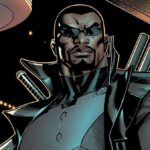 A comic book illustration of Blade