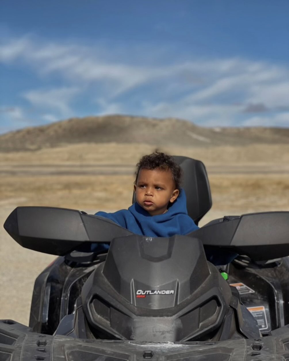 Kim captured Psalm sitting alone in an ATV at the Wyoming ranch she once shared with ex-husband Kanye West