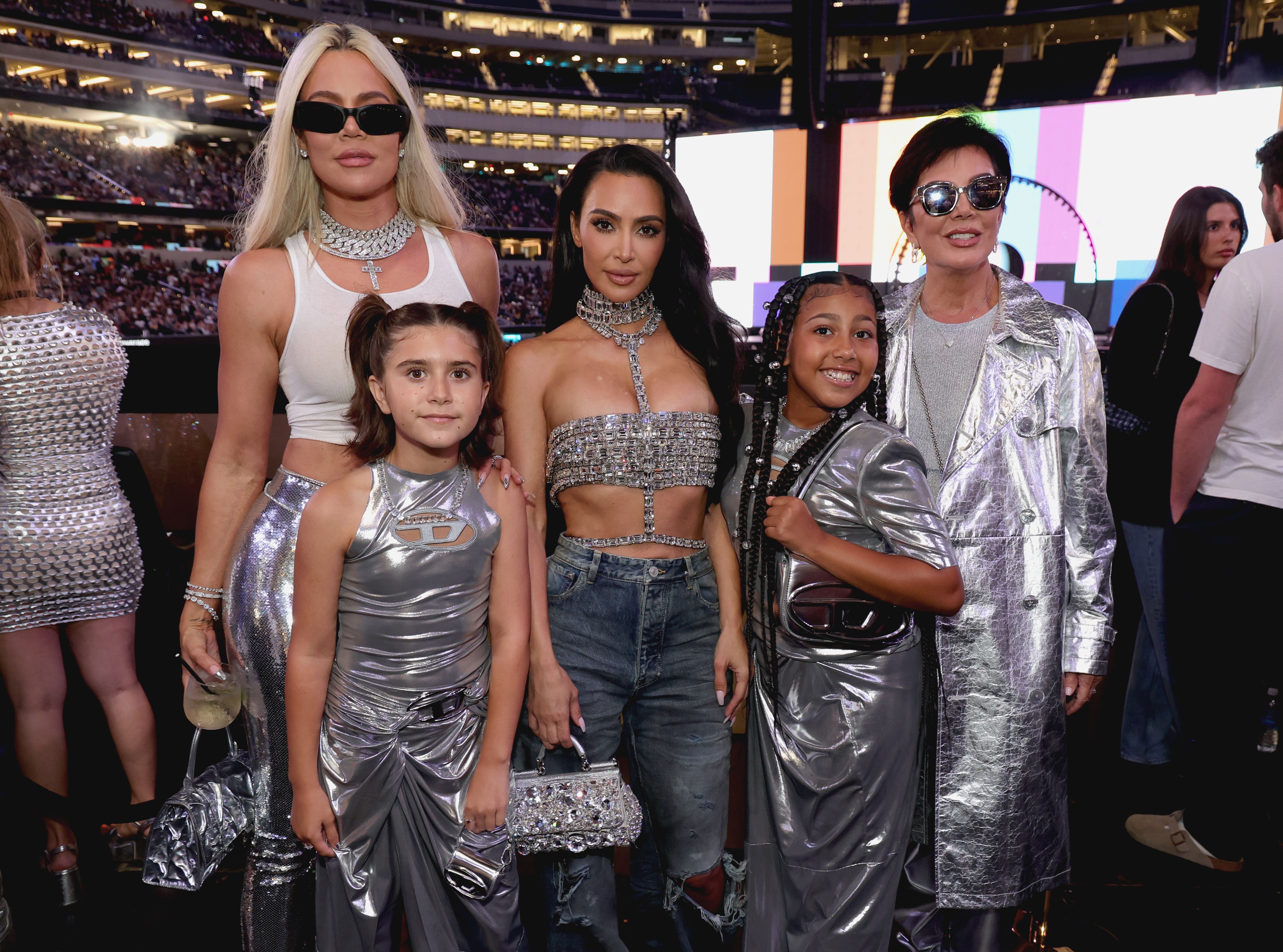 North pictured with aunt Khloe, cousin Penelope, Kim, and grandmother Kris Jenner