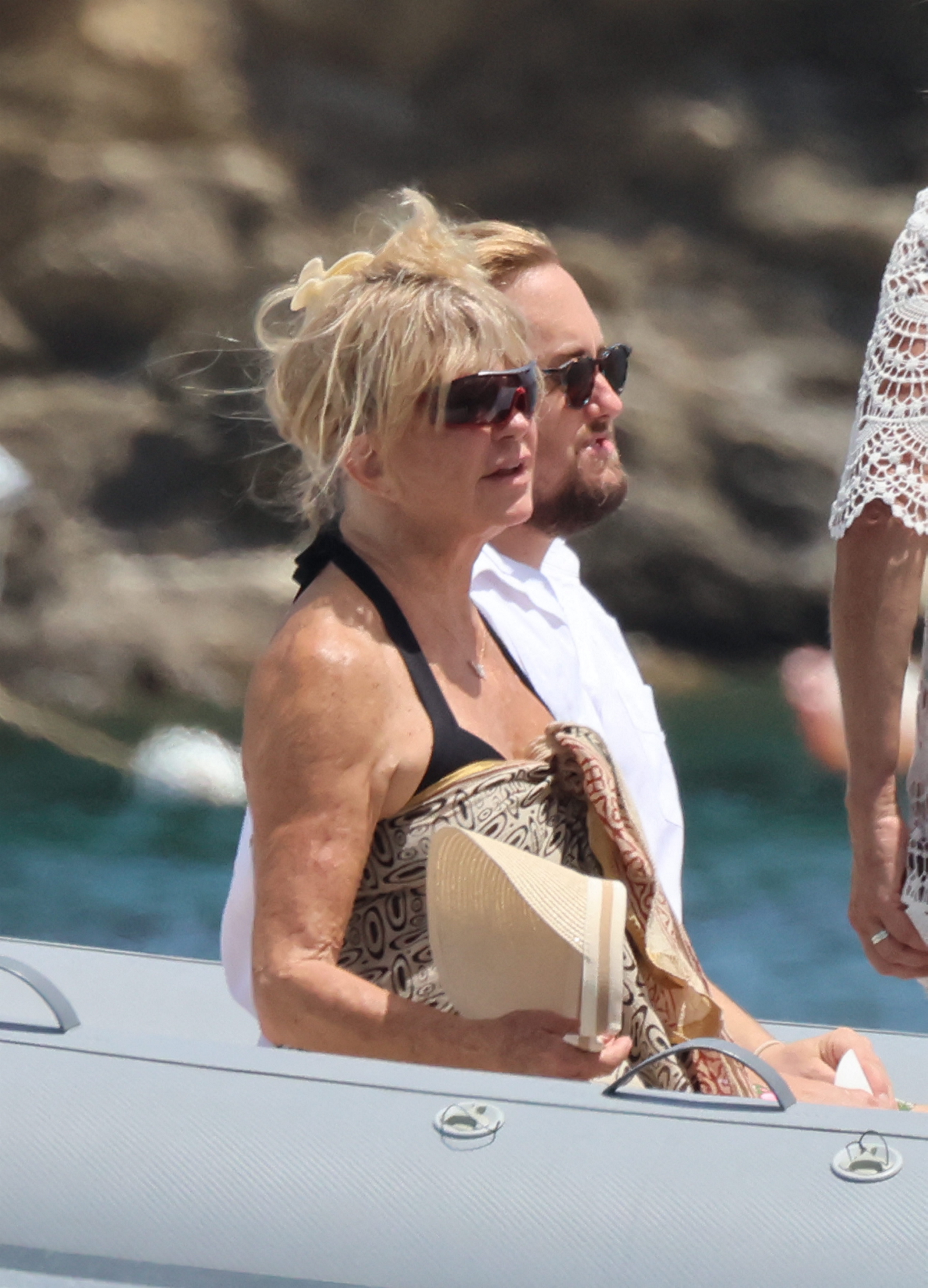 The two Hollywood icons explored Skiathos Island while on a speedboat