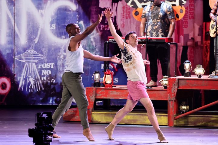 Ahmad Simmons and Ricky Ubeda of "Illinoise," which won for Best Choreography in a Musical. 