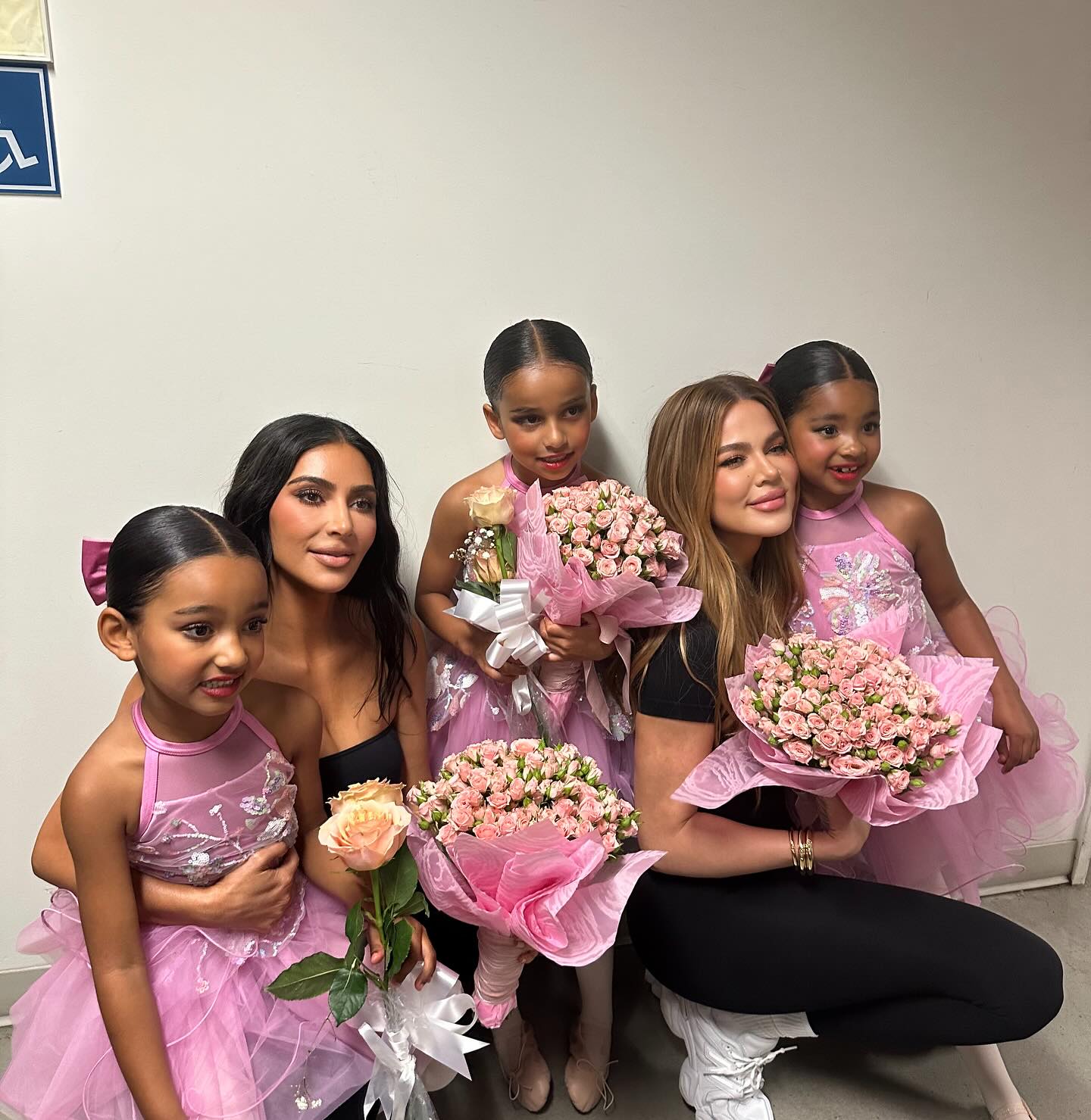 Kim Kardashian, her daughter Chicago, Dream Kardashian, and True all performed