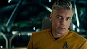 Captain Pike on the bridge of the Enterprise in Star Trek: Strange New Worlds for Paramount+ price increase article.