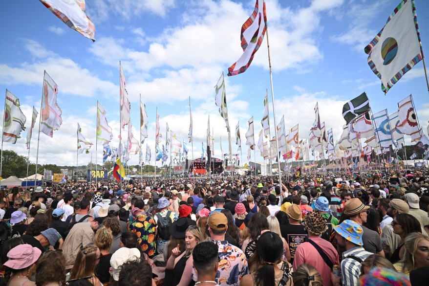 Revellers at the West Holts stage during the Glastonbury Festival.