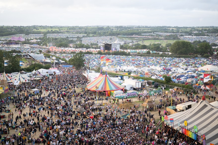 A general view of the Glastonbury site on Friday.