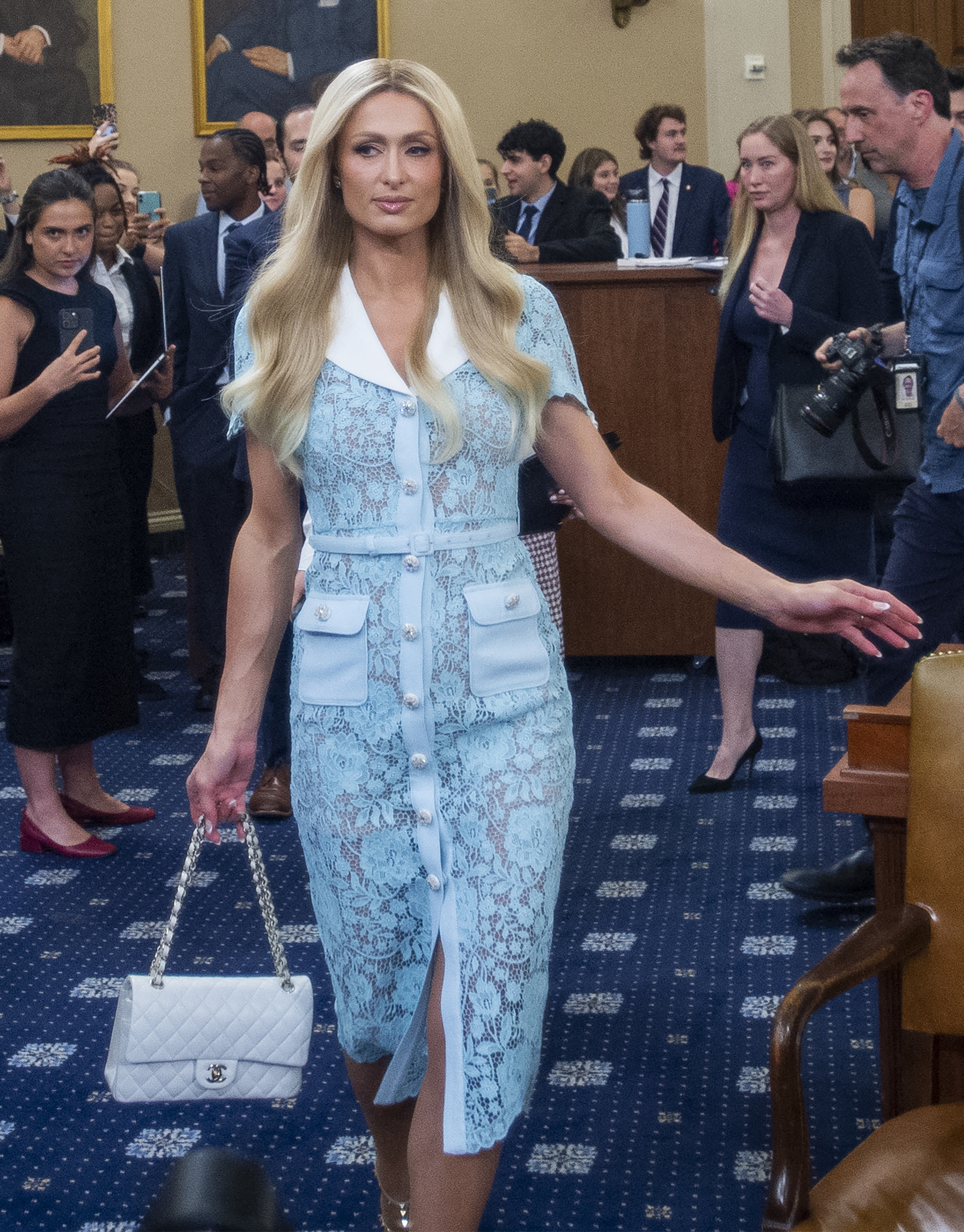 Paris Hilton in Washington D.C. attending a hearing about 'Strengthening Child Welfare and Protecting America's Children'