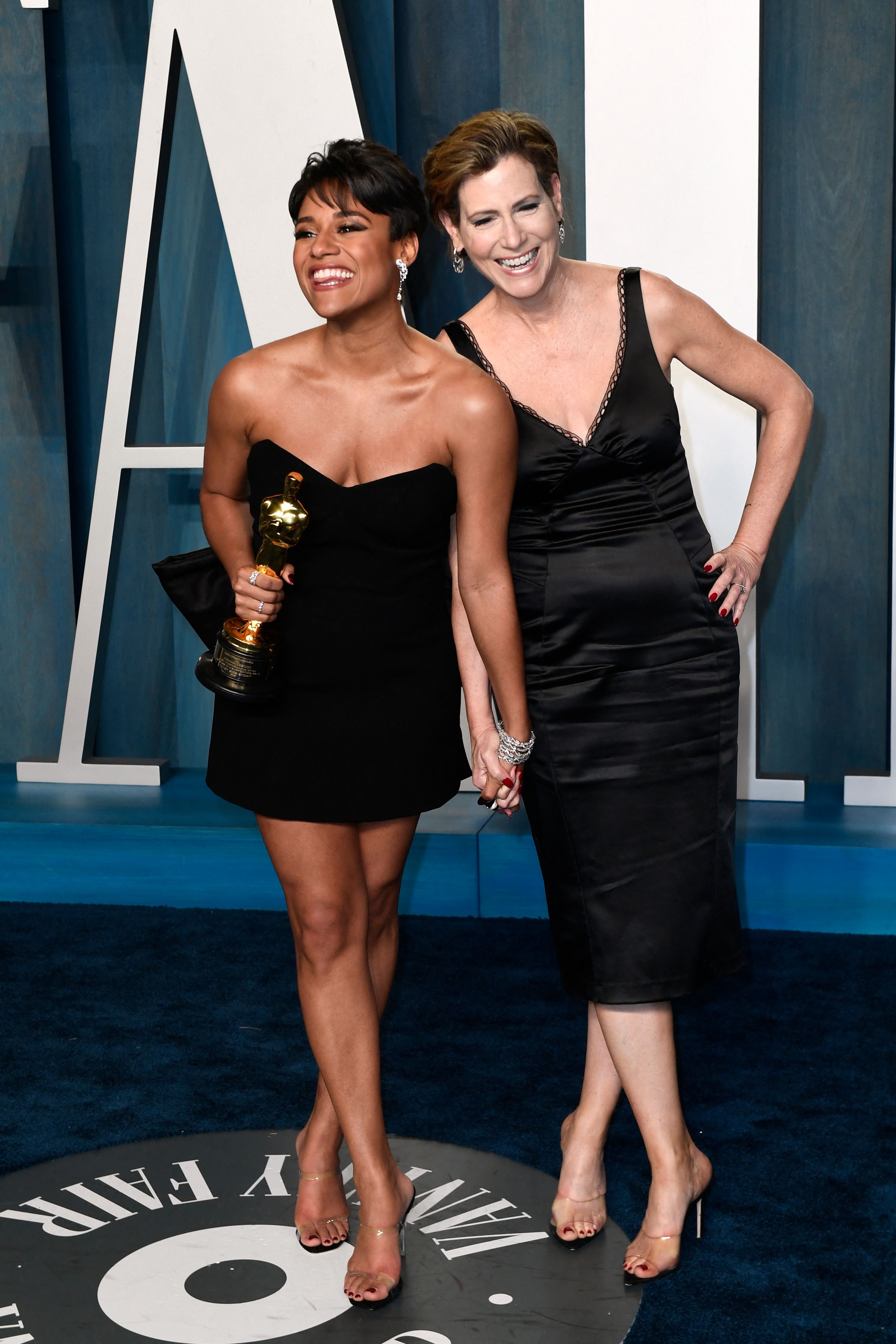 Ariana DeBose and Sue Makkoo at the 2022 Vanity Fair Oscar Party following the 94th Oscars in Beverly Hills, California, on March 27, 2022