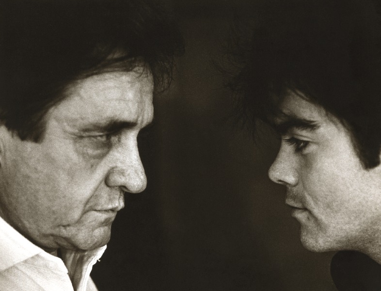 Johnny with Marty Stuart, the icon's friend and band member, who has worked on the new project