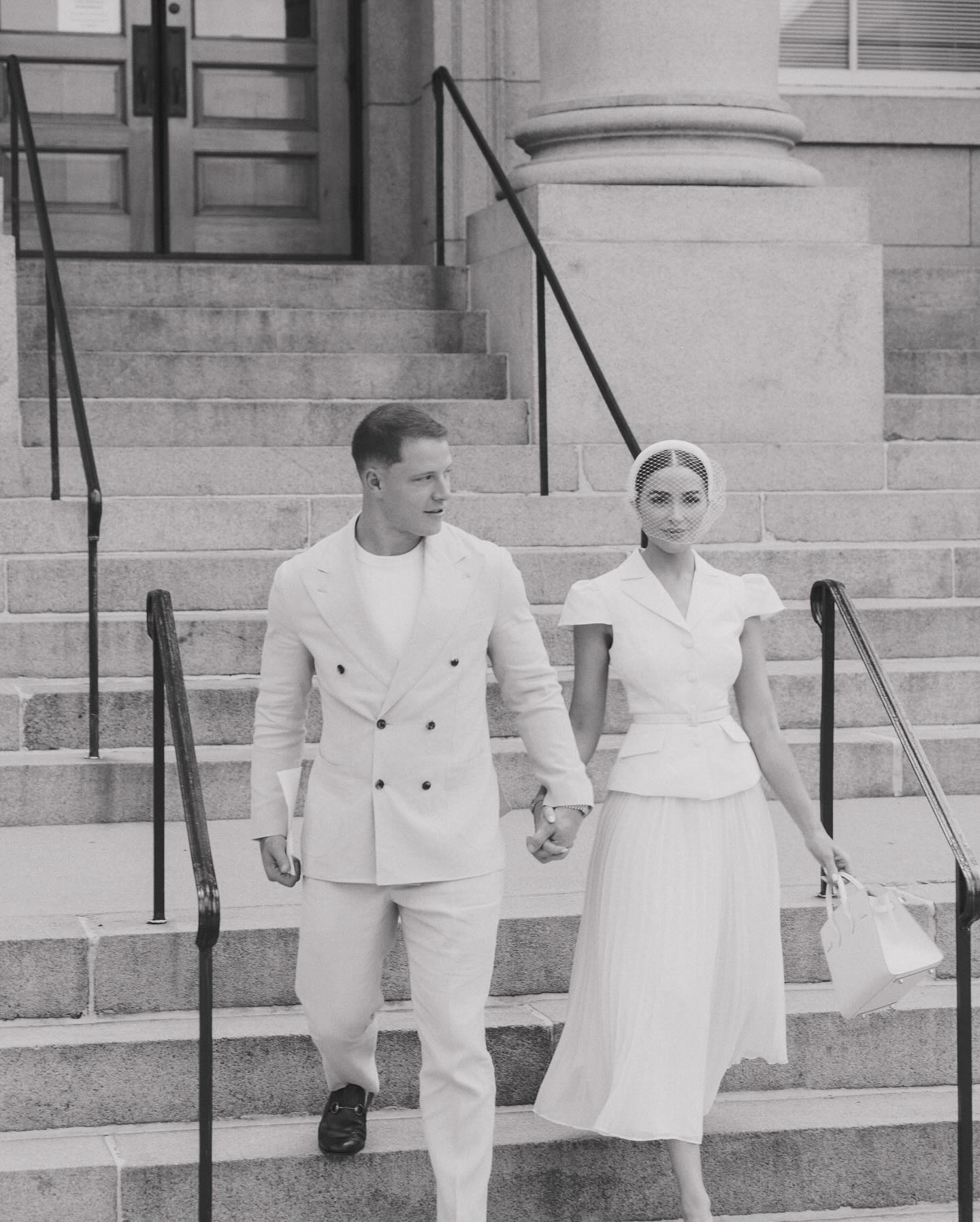 The model and Christian McCaffrey, 28, had a civil service ahead of their lavish wedding in Rhode Island