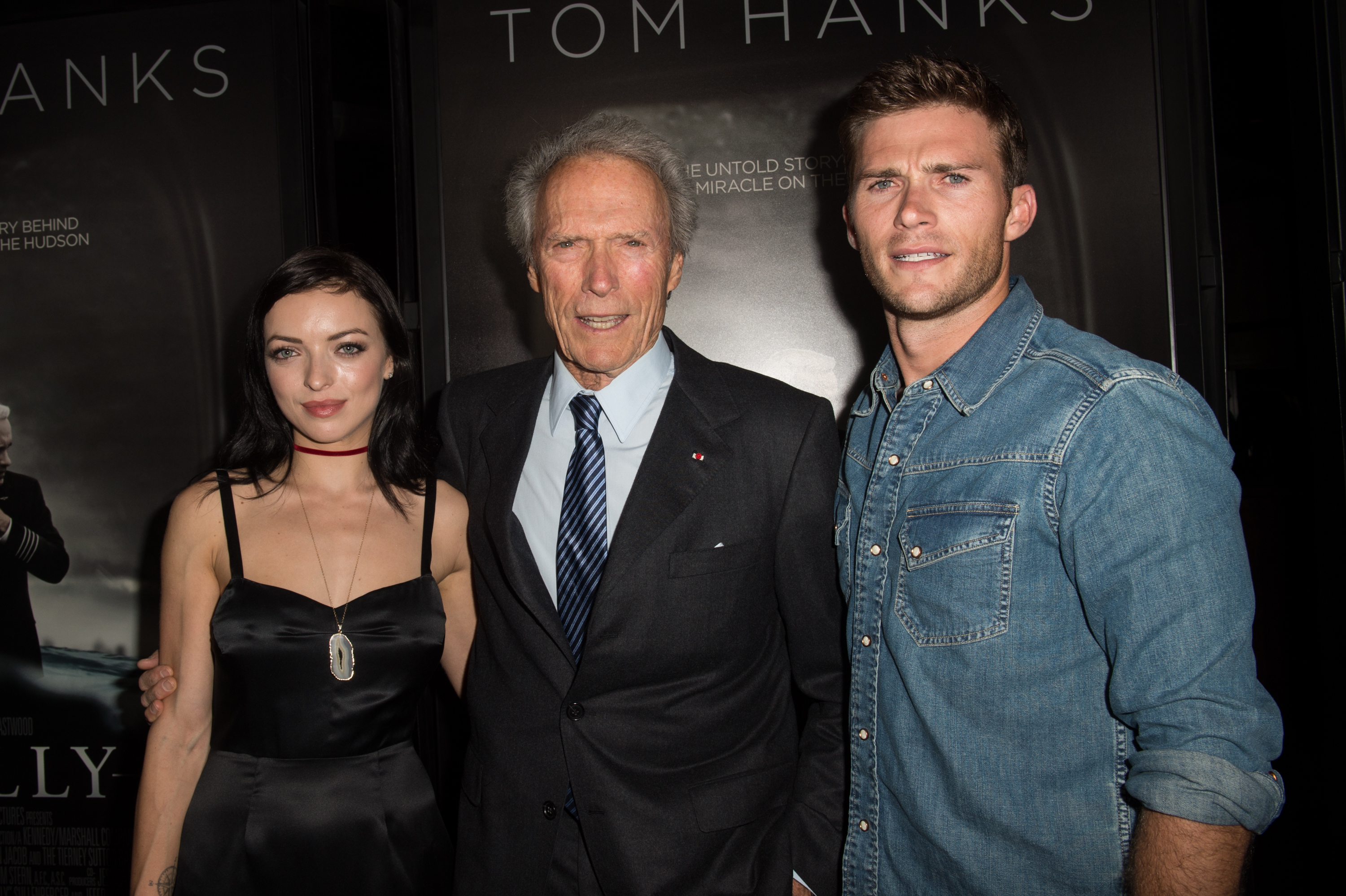 Clint Eastwood attends a screening of Warner Bros. Pictures’ Sully on September 8, 2016, in Los Angeles, California with his children, Francesca and Scott Eastwood
