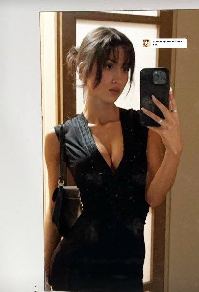 Angelina  Censori has channelled her older sibling’s risque looks in the past, including this mirror selfie