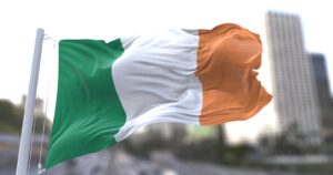 Irish flag waving in the wind